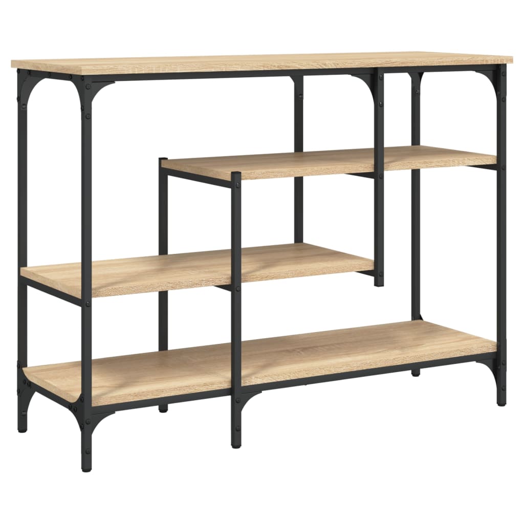Console Table with Shelves Sonoma Oak 100x35x75 cm