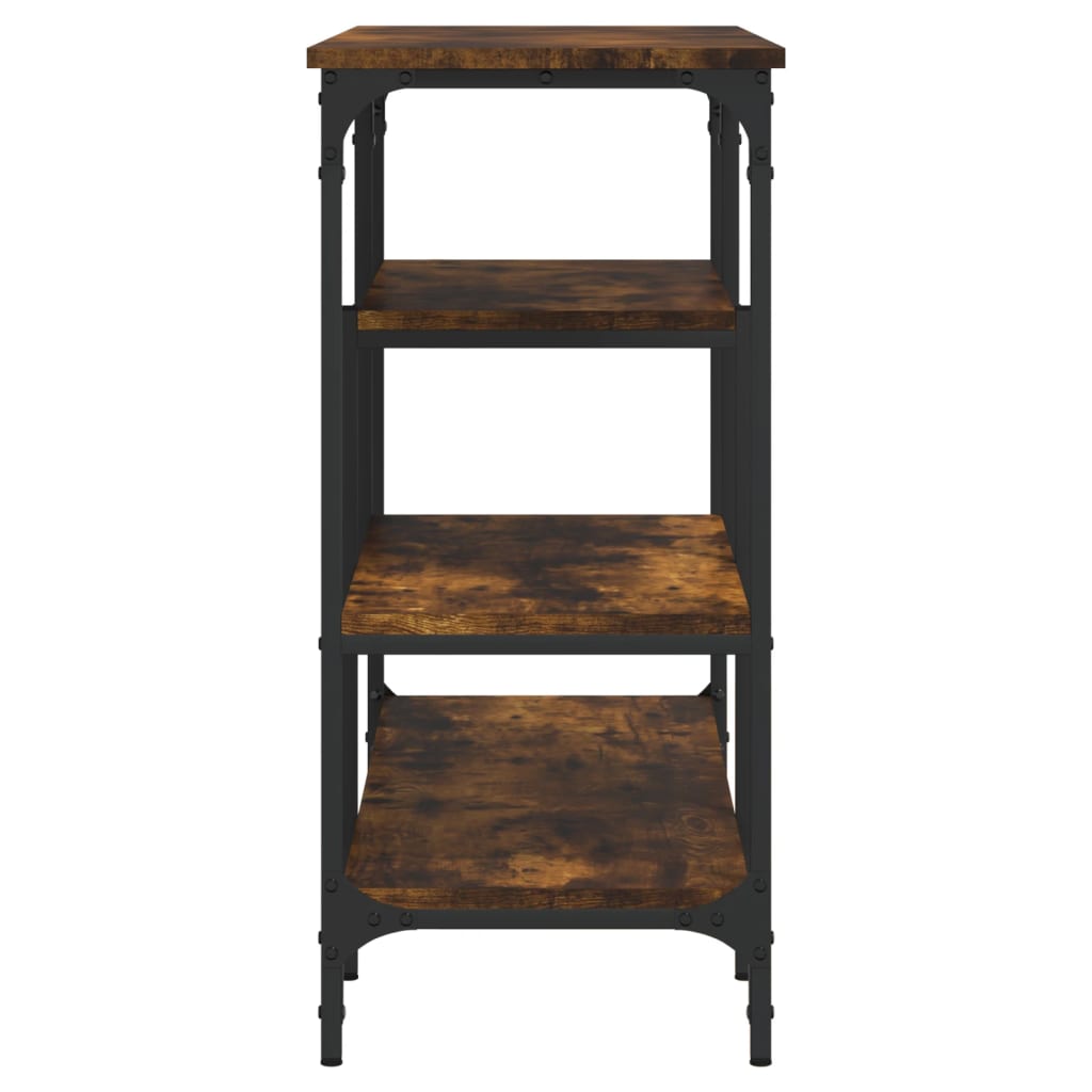 Console Table with Shelves Smoked Oak 100x35x75 cm