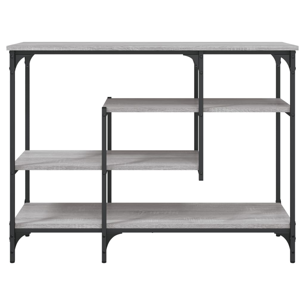 Console Table with Shelves Grey Sonoma 100x35x75 cm