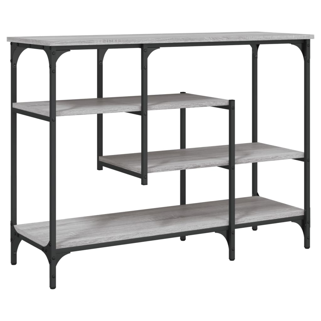 Console Table with Shelves Grey Sonoma 100x35x75 cm