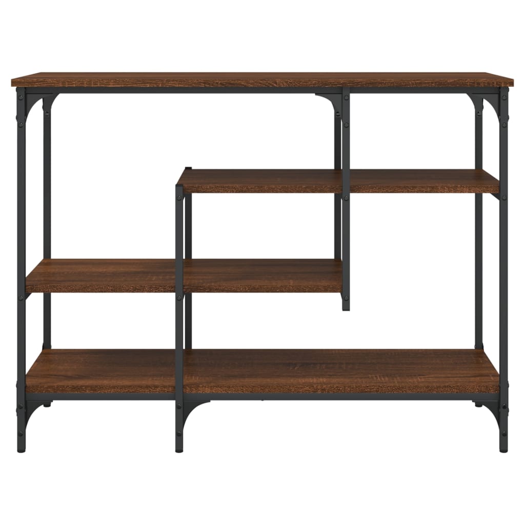Console Table with Shelves Brown Oak 100x35x75 cm