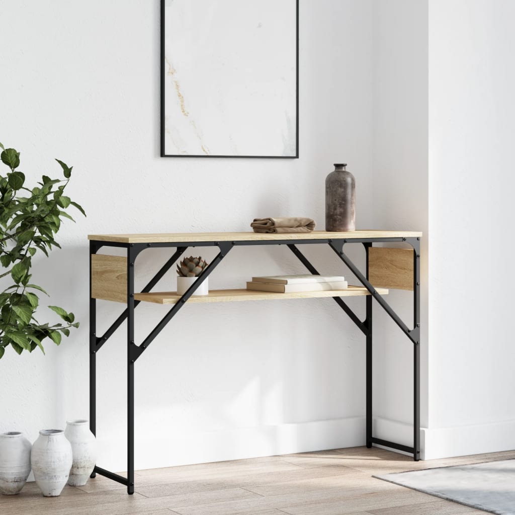 Console Table with Shelf Sonoma Oak 105x30x75cm Engineered Wood