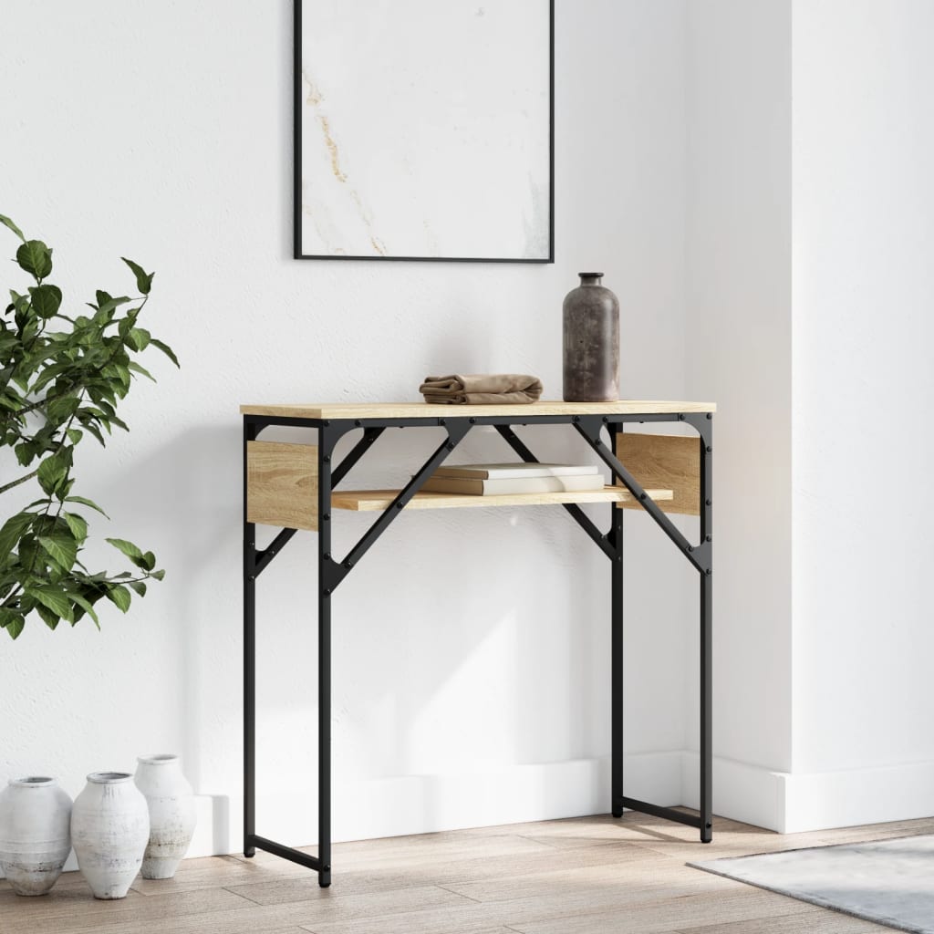 Console Table with Shelf Sonoma Oak 75x30x75cm Engineered Wood