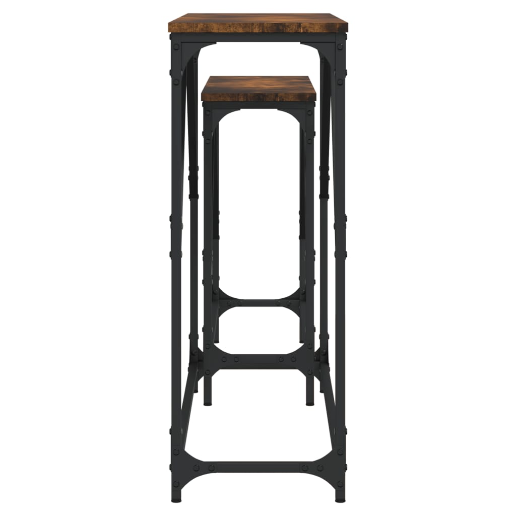 Nesting Console Tables 2 pcs Smoked Oak Engineered Wood