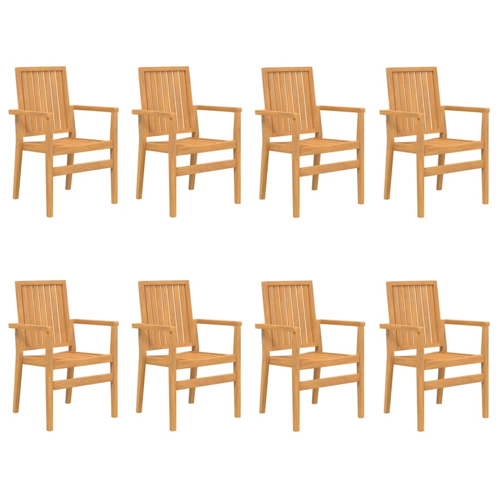 Stackable Garden Chairs 8 pcs 56.5x57.5x91 cm Solid Wood Teak