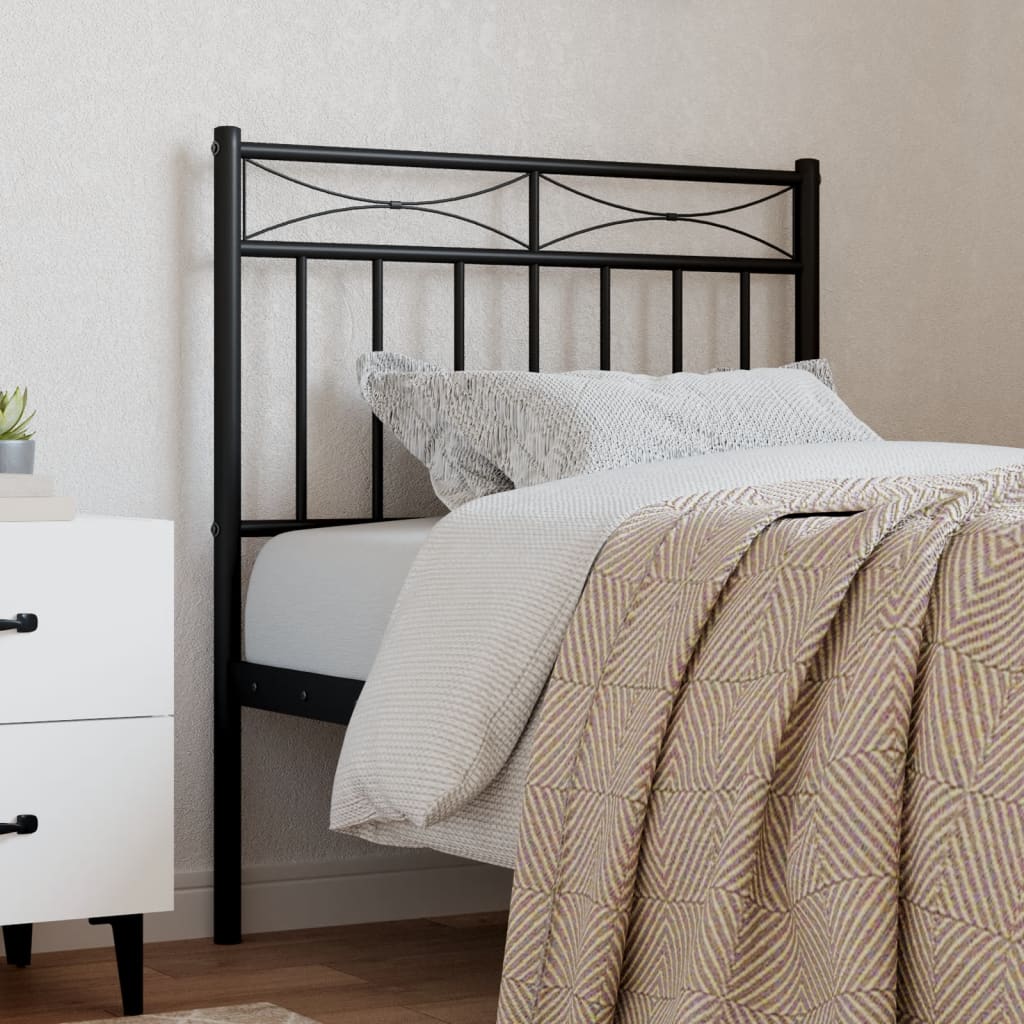 Metal Headboard Black 75 cm