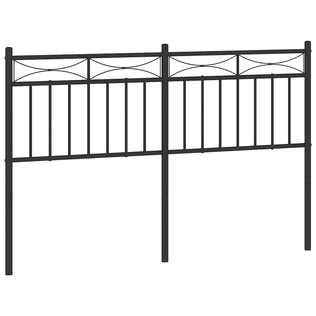 Metal Headboard Black 135 cm