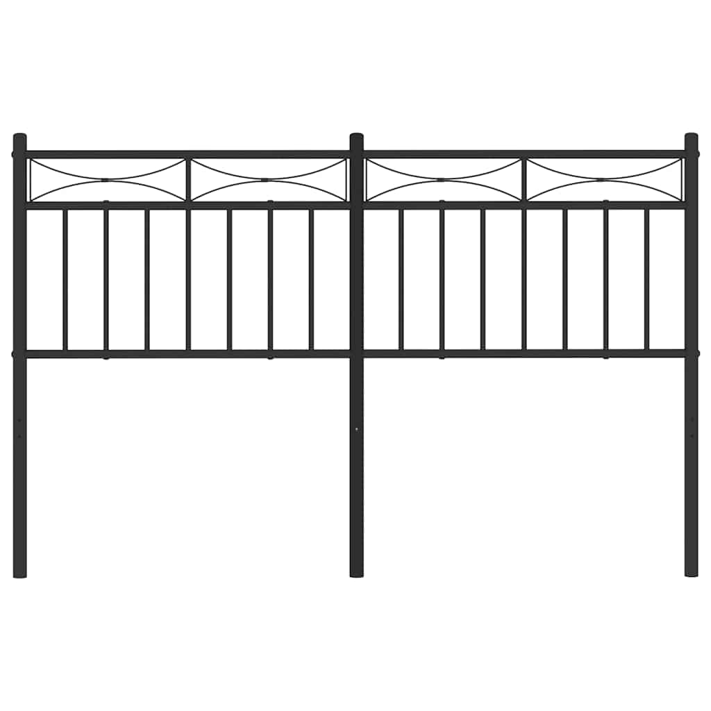 Metal Headboard Black 135 cm