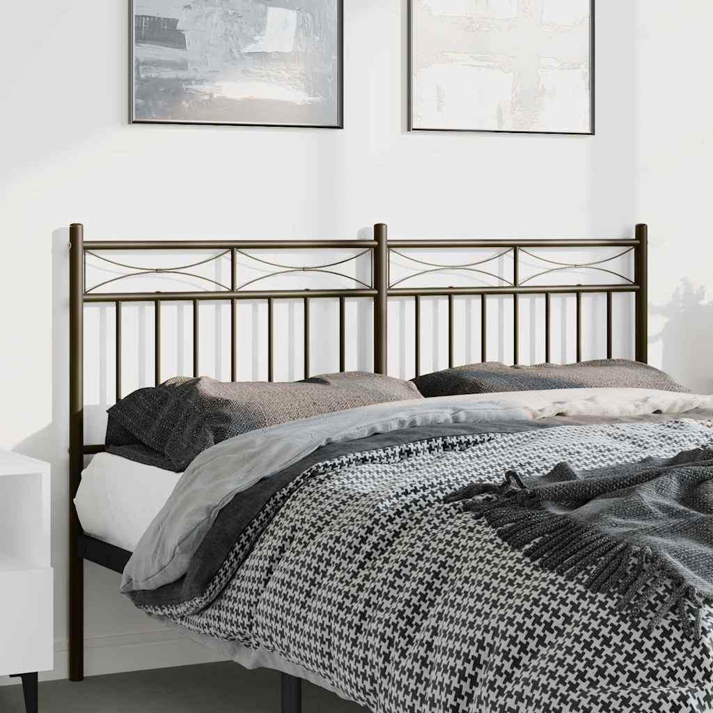 Metal Headboard Black 135 cm