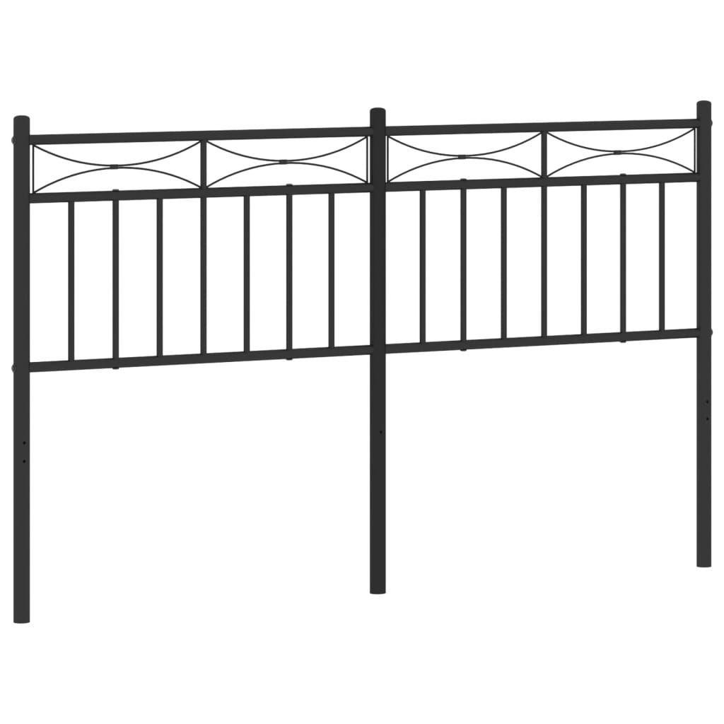 Metal Headboard Black 140 cm