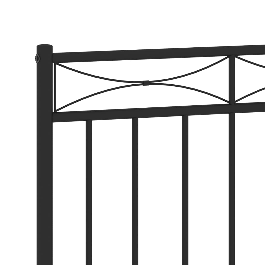 Metal Headboard Black 140 cm