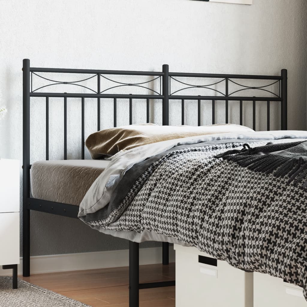 Metal Headboard Black 140 cm