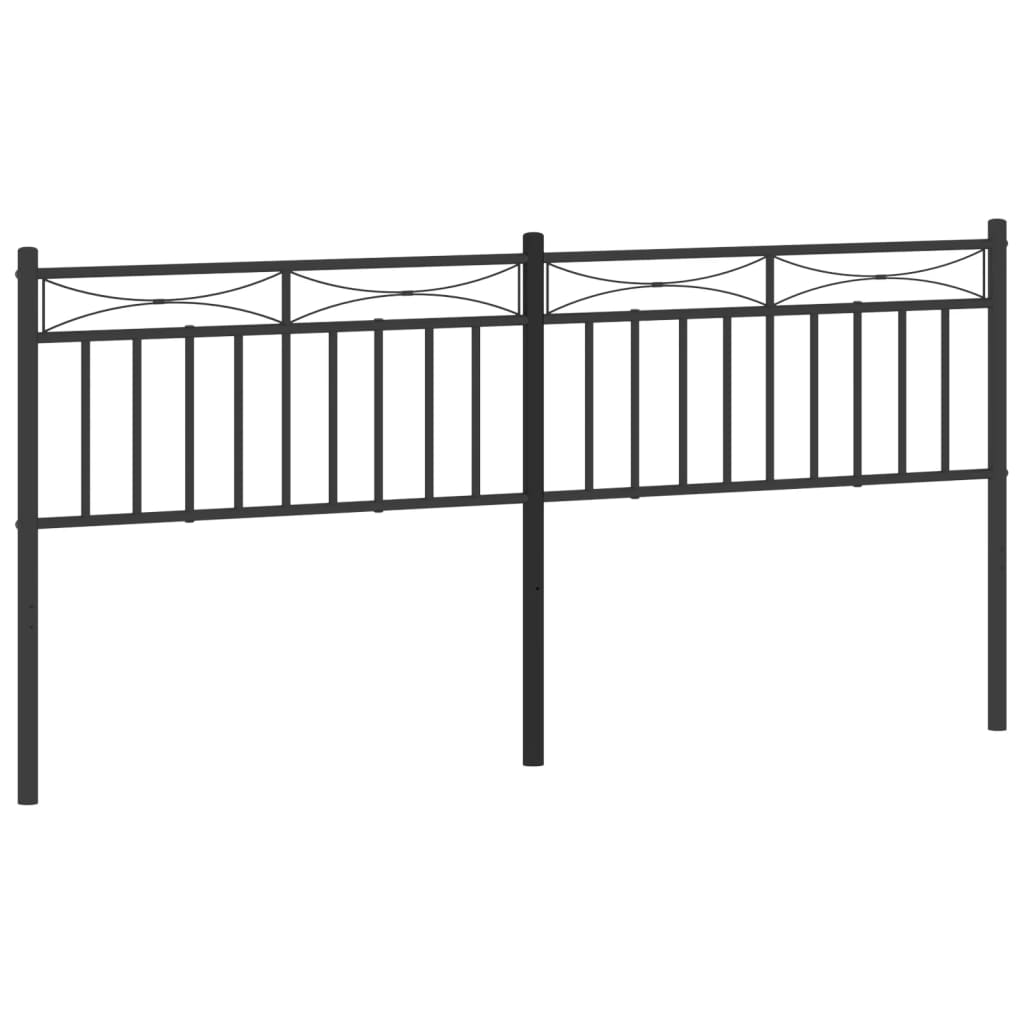 Metal Headboard Black 200 cm