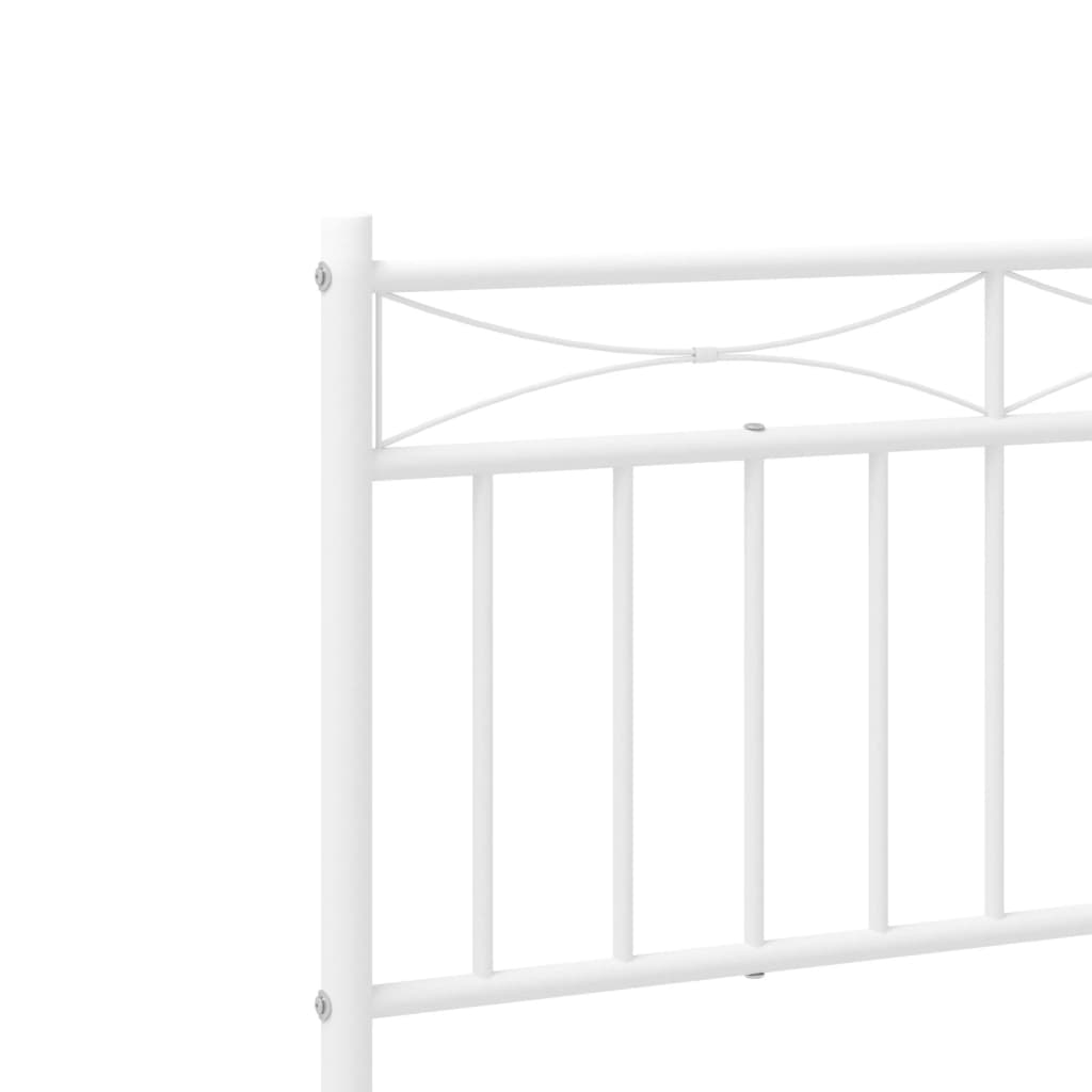 Metal Bed Frame without Mattress with Headboard White 90x190cm