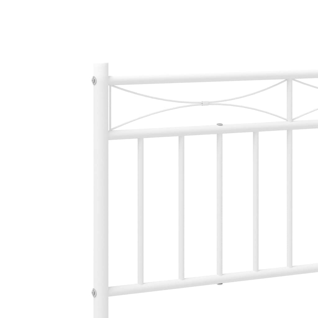 Metal Bed Frame without Mattress with Headboard White 100x200cm