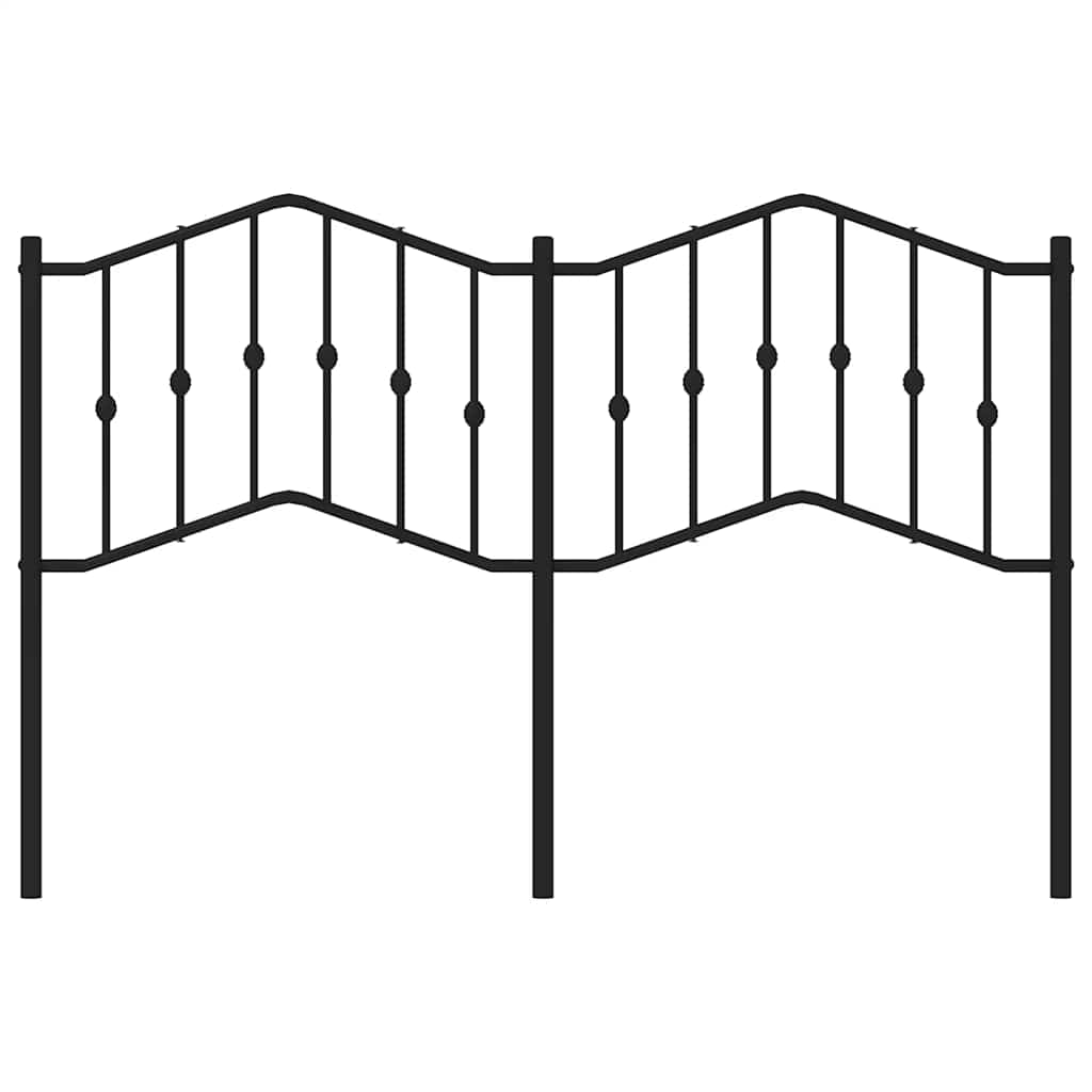 Metal Headboard Black 135 cm