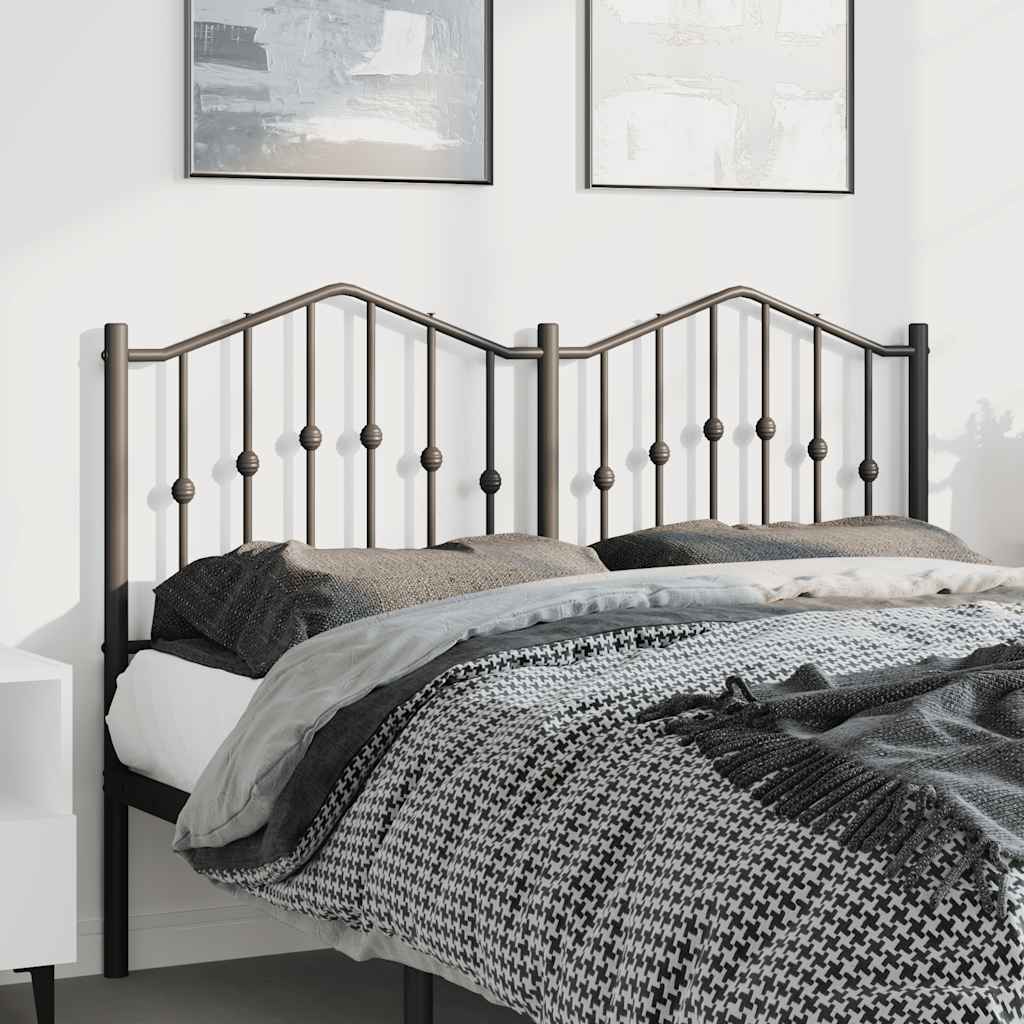 Metal Headboard Black 135 cm