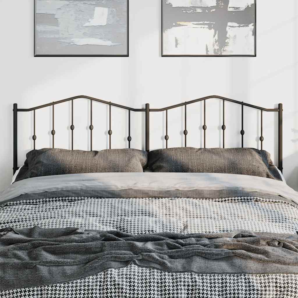 Metal Headboard Black 193 cm