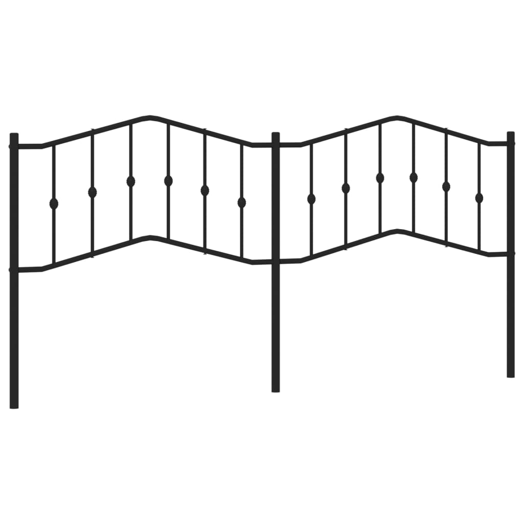 Metal Headboard Black 200 cm