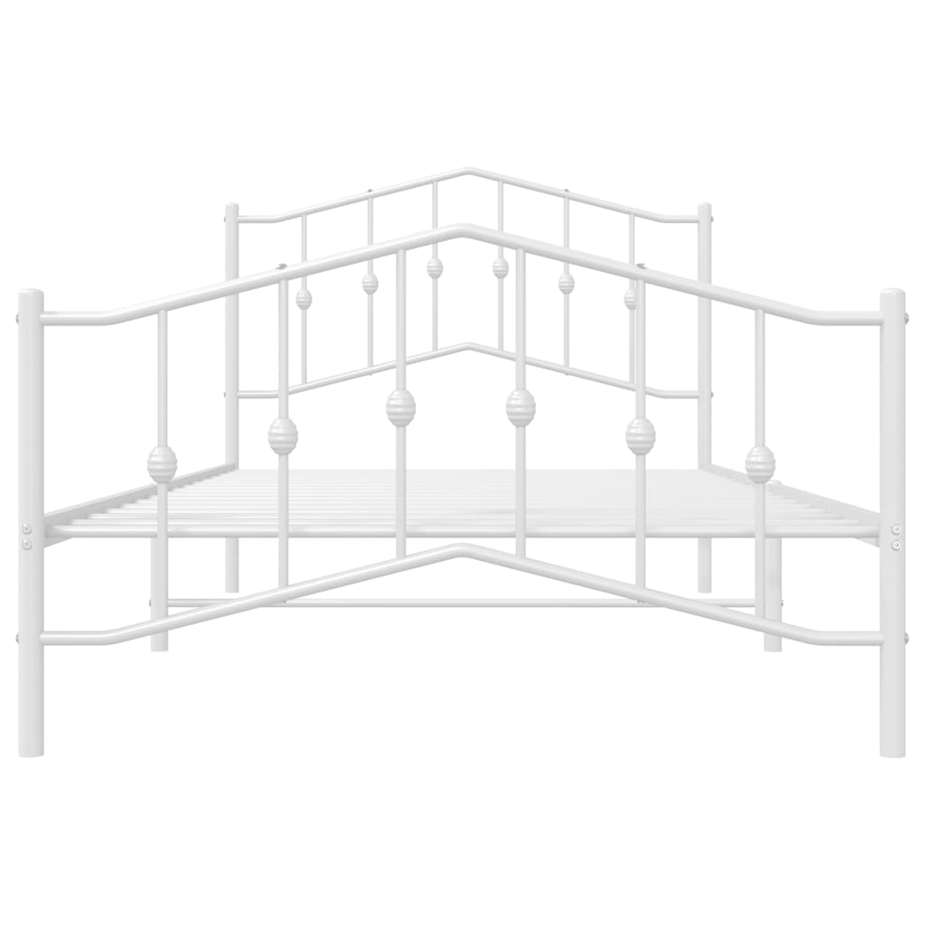 Metal Bed Frame without Mattress with Footboard White 100x200cm