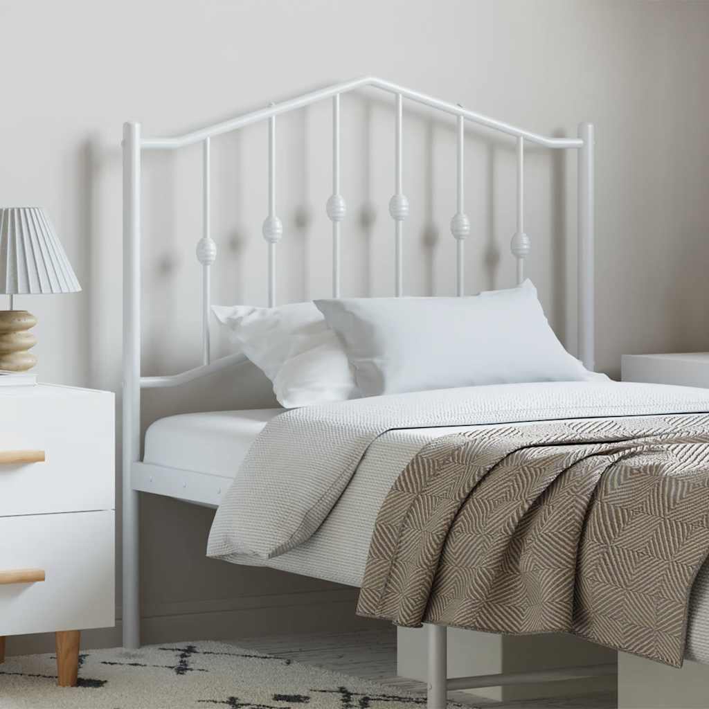 Metal Headboard White 100 cm