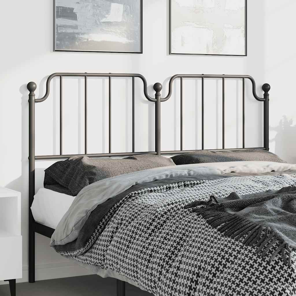 Metal Headboard Black 150 cm