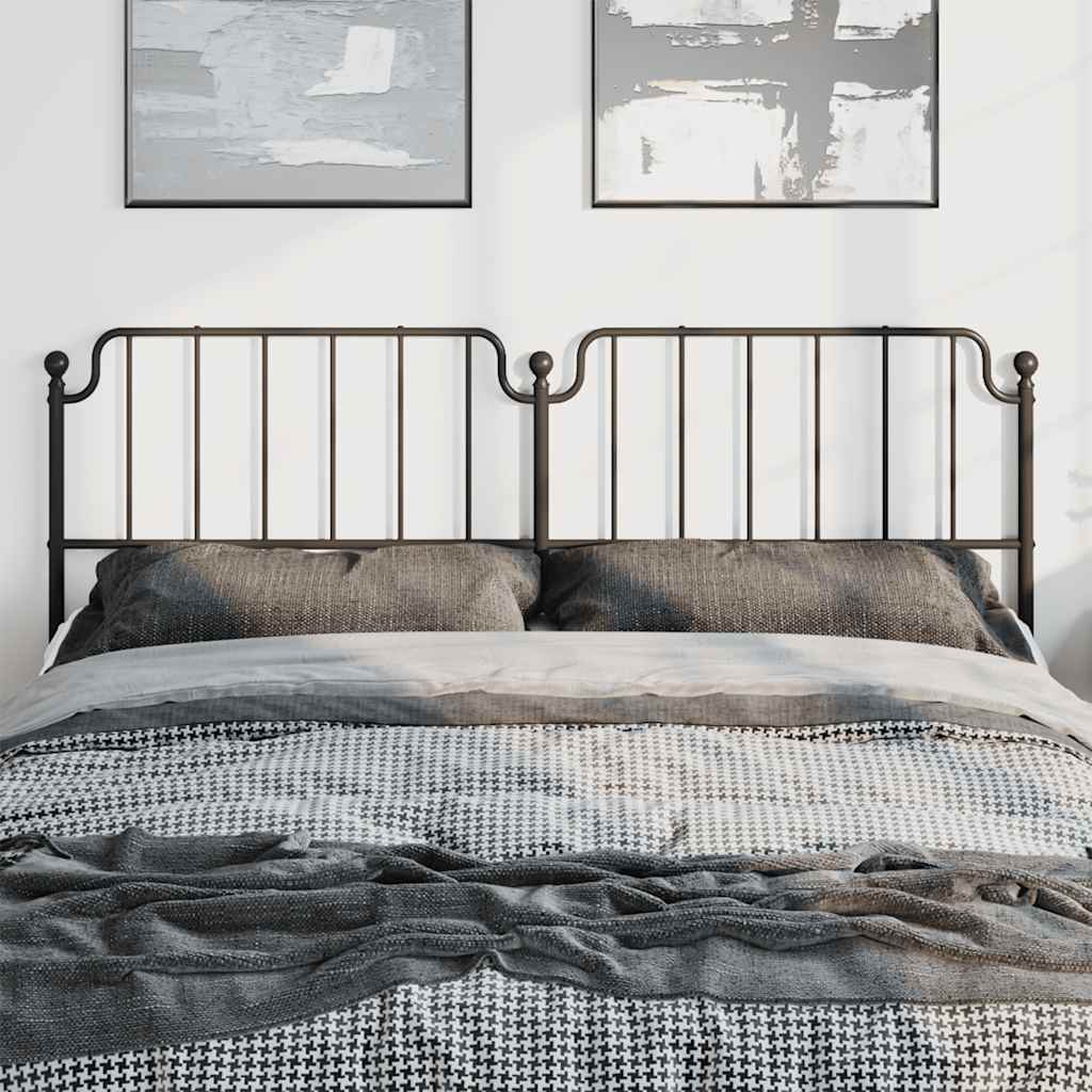 Metal Headboard Black 193 cm