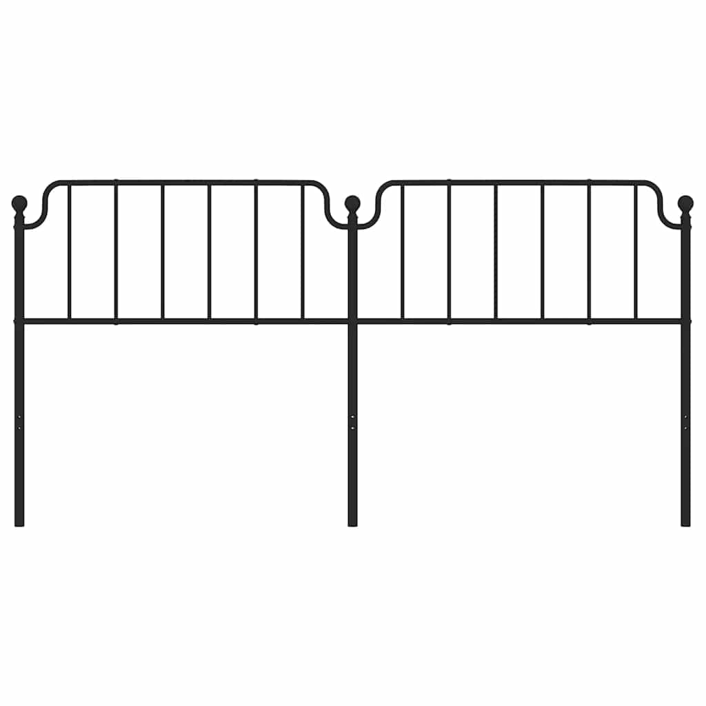 Metal Headboard Black 193 cm