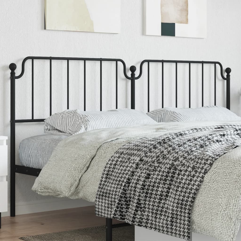 Metal Headboard Black 200 cm