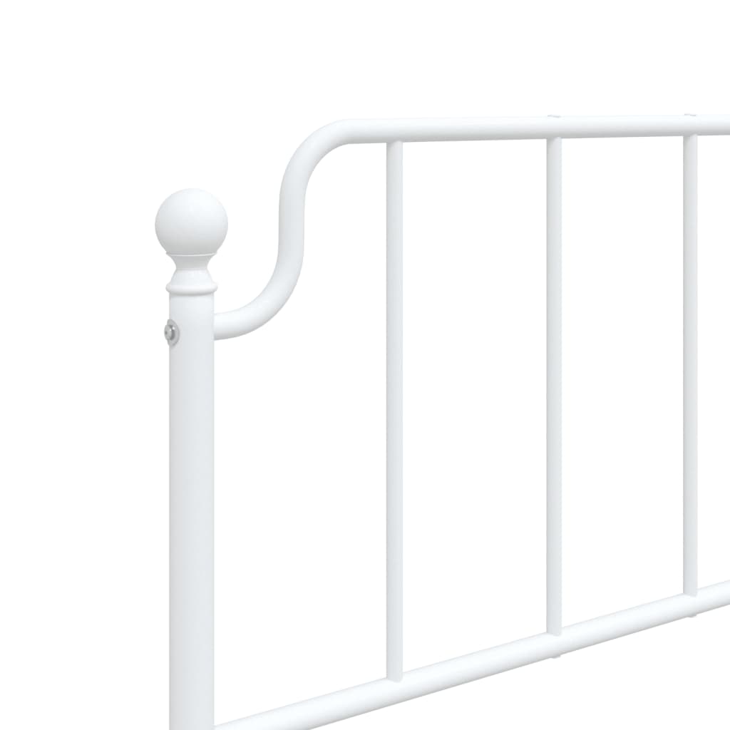 Metal Bed Frame without Mattress with Headboard White 80x200cm