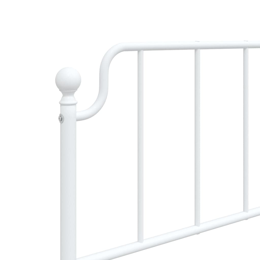 Metal Bed Frame without Mattress with Headboard White 90x190cm