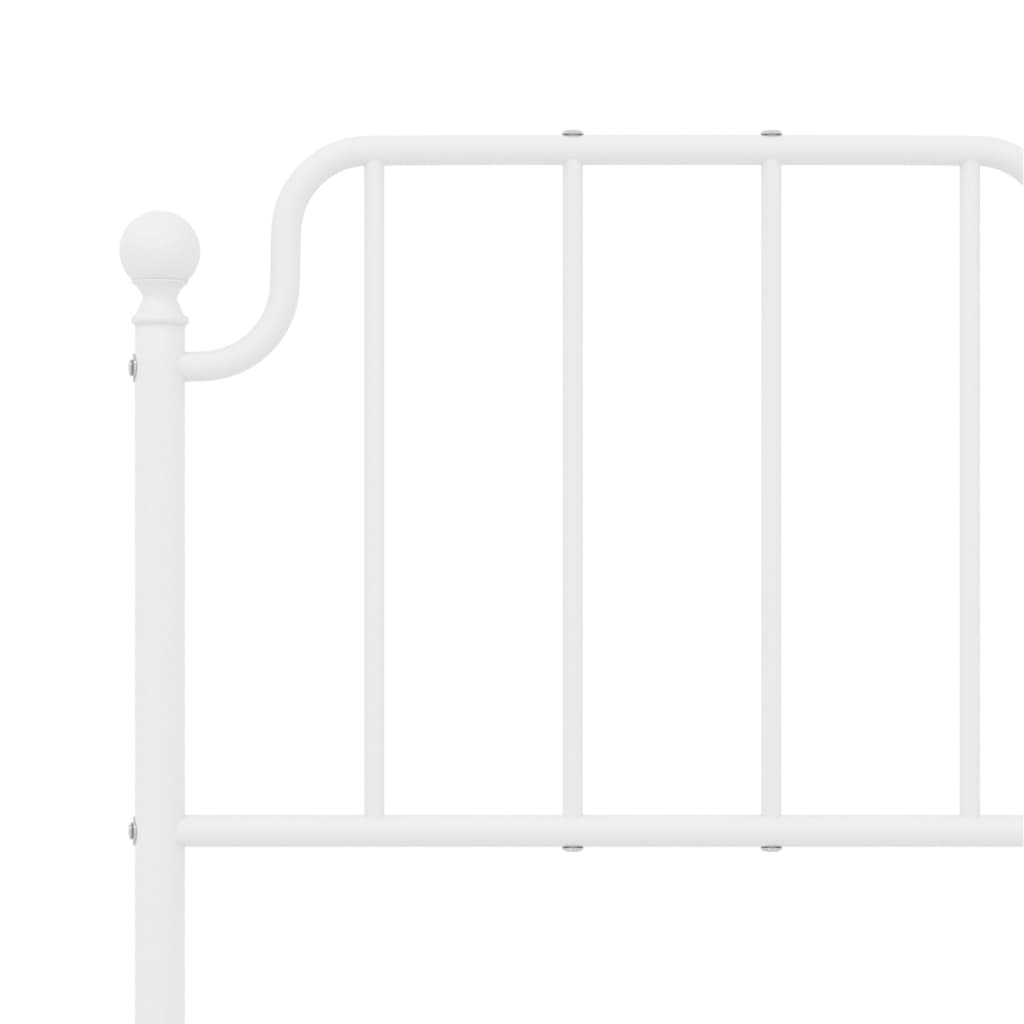 Metal Bed Frame without Mattress with Footboard White 120x200cm