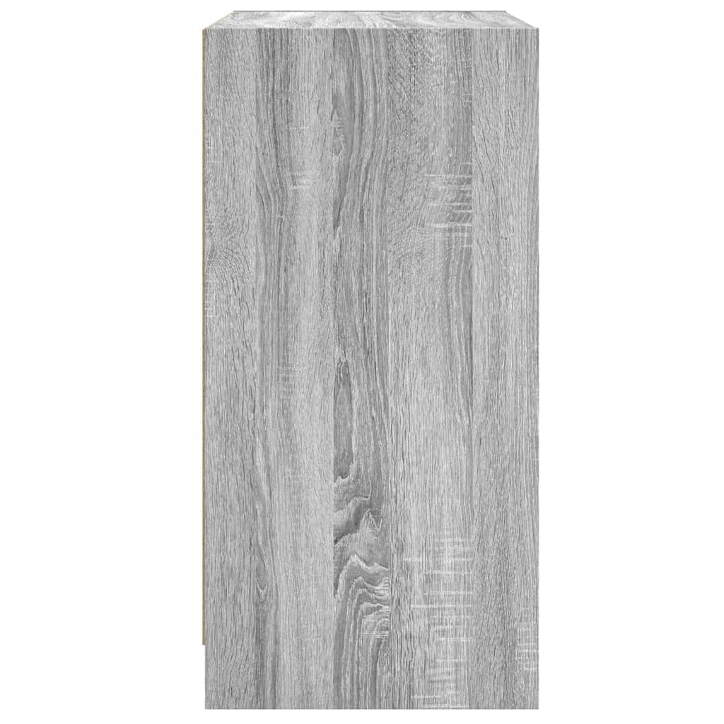 Side Cabinet with Glass Doors Grey Sonoma 68x37x75.5 cm