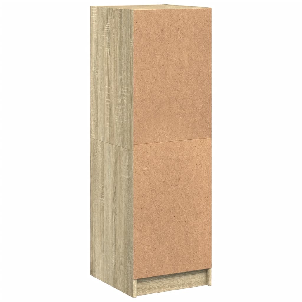 Highboard with Glass Doors Sonoma Oak 35x37x109 cm