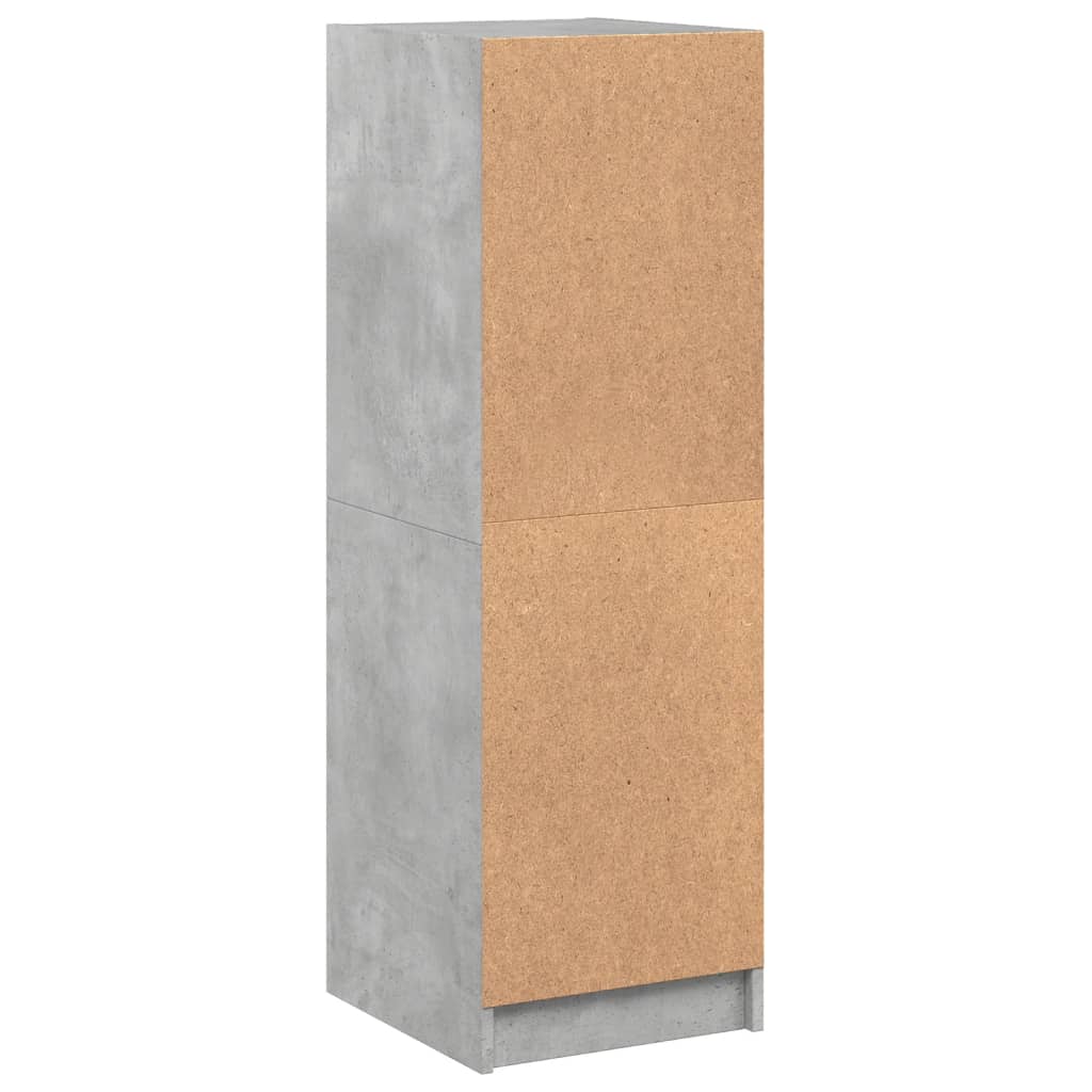 Highboard with Glass Doors Concrete Grey 35x37x109 cm