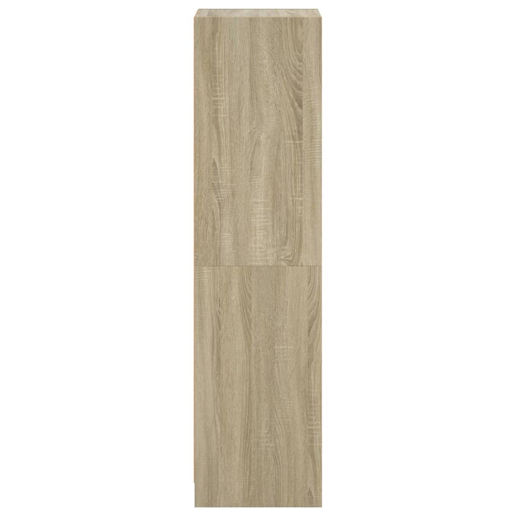 Highboard with Glass Doors Sonoma Oak 35x37x142 cm