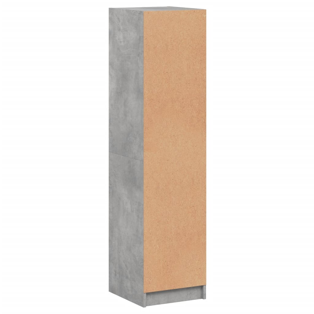 Highboard with Glass Doors Concrete Grey 35x37x142 cm