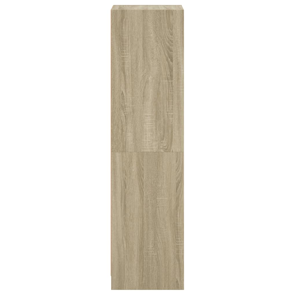 Highboard with Glass Door Sonoma Oak 35x37x142 cm