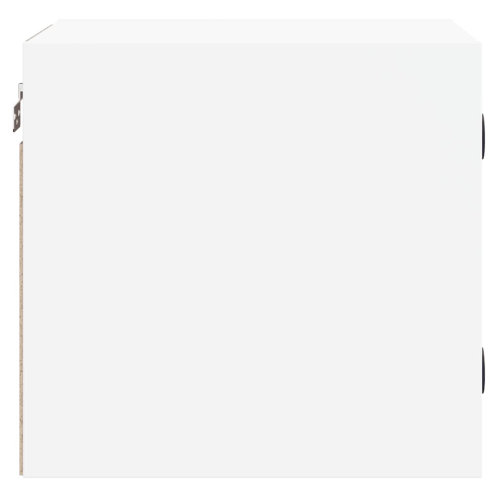 Bedside Cabinet with Glass Door White 35x37x35 cm