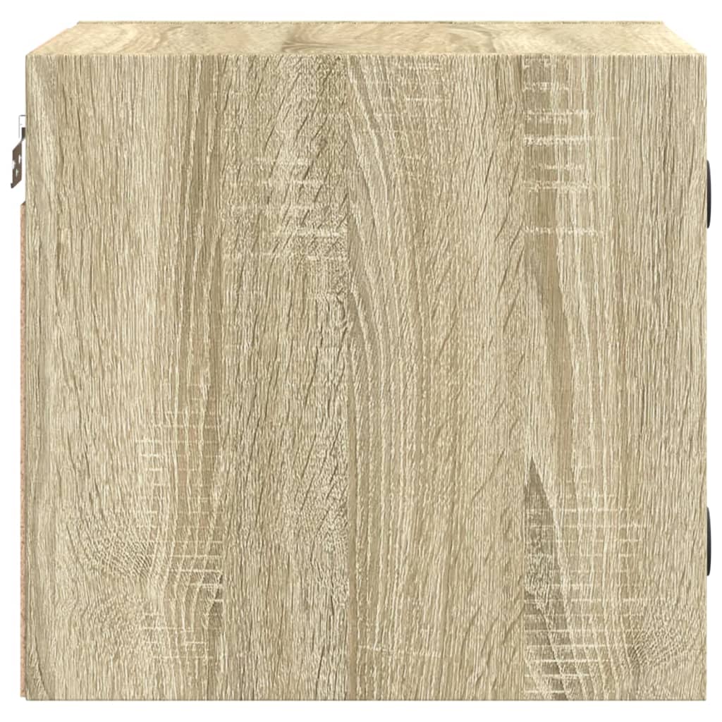 Bedside Cabinet with Glass Door Sonoma Oak 35x37x35 cm