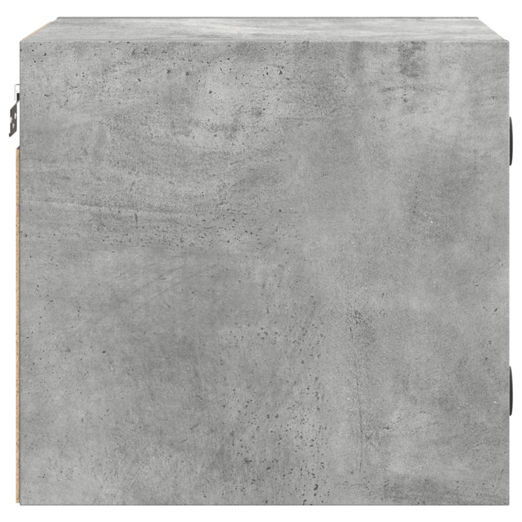 Bedside Cabinet with Glass Door Concrete Grey 35x37x35 cm