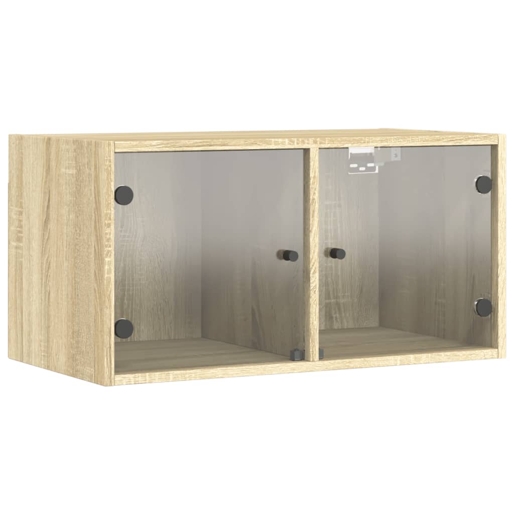 Wall Cabinets with Glass Doors 2 pcs Sonoma Oak 68.5x37x35 cm