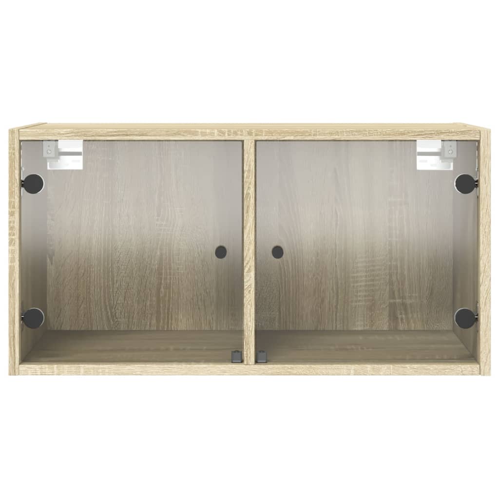 Wall Cabinets with Glass Doors 2 pcs Sonoma Oak 68.5x37x35 cm