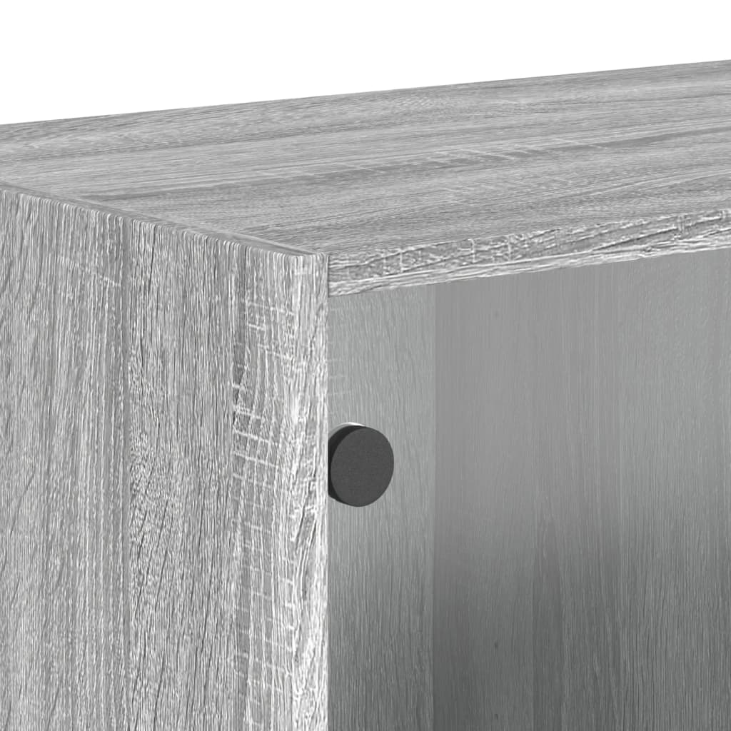 Wall Cabinets with Glass Doors 2 pcs Grey Sonoma 68.5x37x35 cm