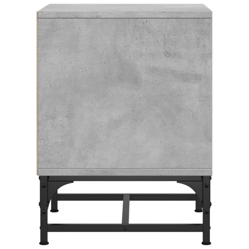 Bedside Cabinet with Glass Door Concrete Grey 35x37x50 cm