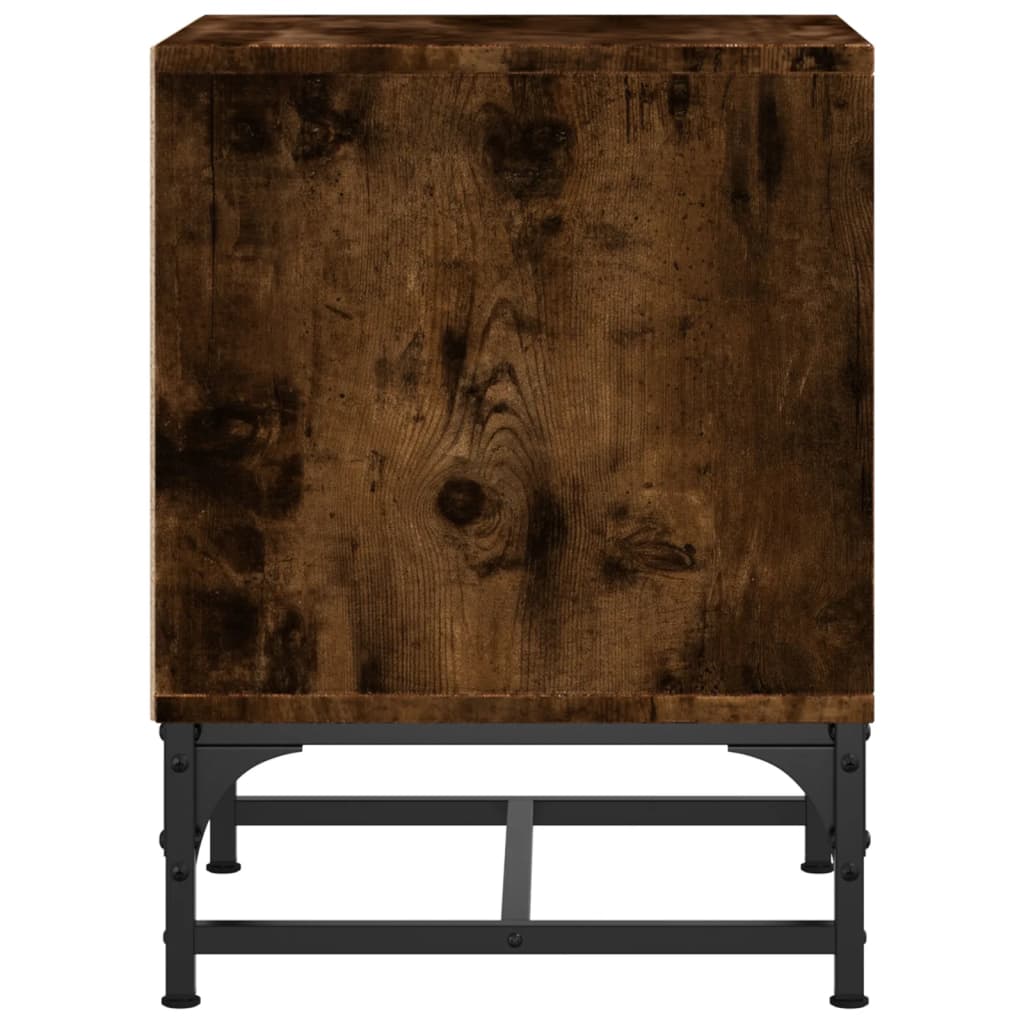 Bedside Cabinets with Glass Doors 2 pcs Smoked Oak 35x37x50 cm