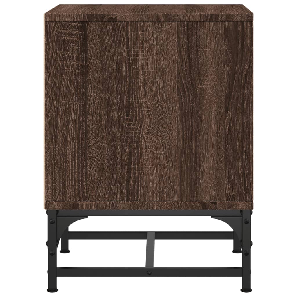 Bedside Cabinet with Glass Door Brown Oak 35x37x50 cm