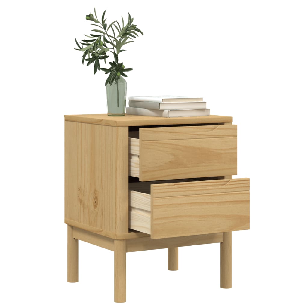 Bedside Cabinet FLORO Wax Brown 45x39x57 cm Solid Wood Pine