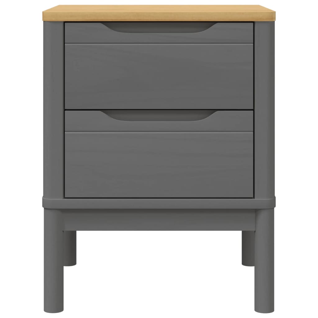 Bedside Cabinet FLORO Grey 45x39x57 cm Solid Wood Pine