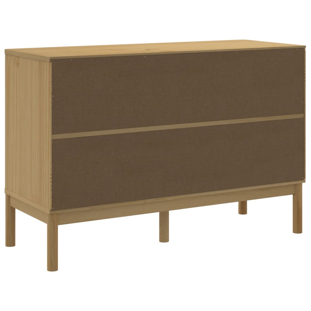 Chest of Drawers FLORO Wax Brown Solid Wood Pine